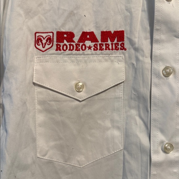 Wrangler Ram Rodeo Series Men’s White and Red button up Size M - Picture 7 of 7